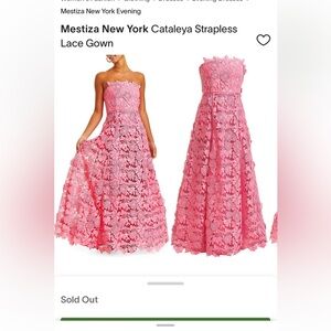 Mestiza New York Cataleya strapless lace gown